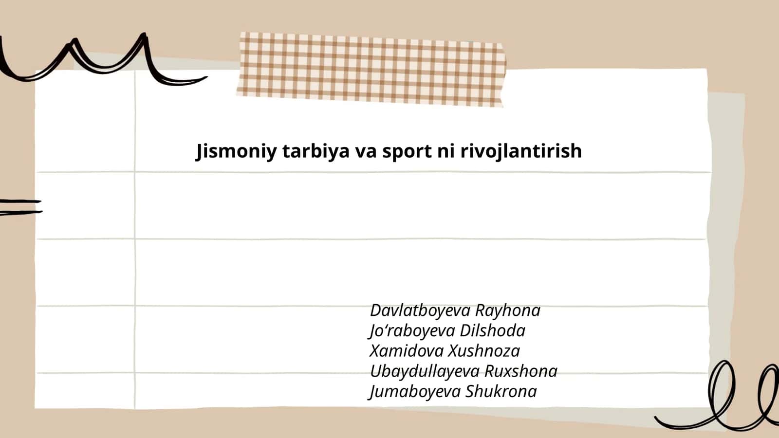 Jismoniy tarbiya va sport ni rivojlantirish