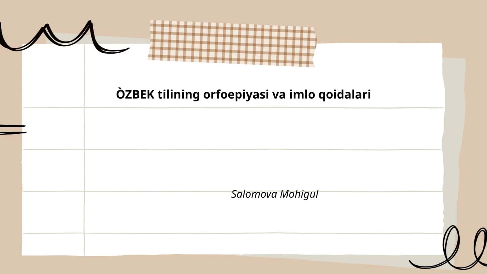 O'zbek tilining orfoepiyasi va imlo qoidalari