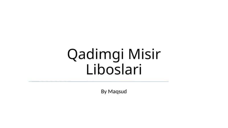Qadimgi Misir Liboslari