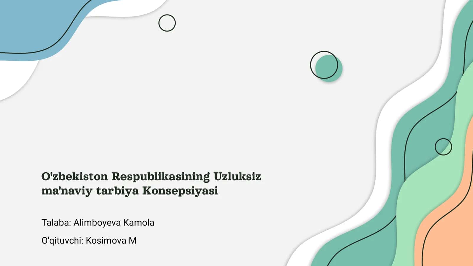 O'zbekiston Respublikasining Uzluksiz ma'naviy tarbiya Konsepsiyasi