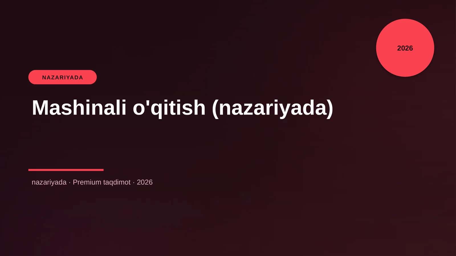Mashinali o'qitish (nazariyada)