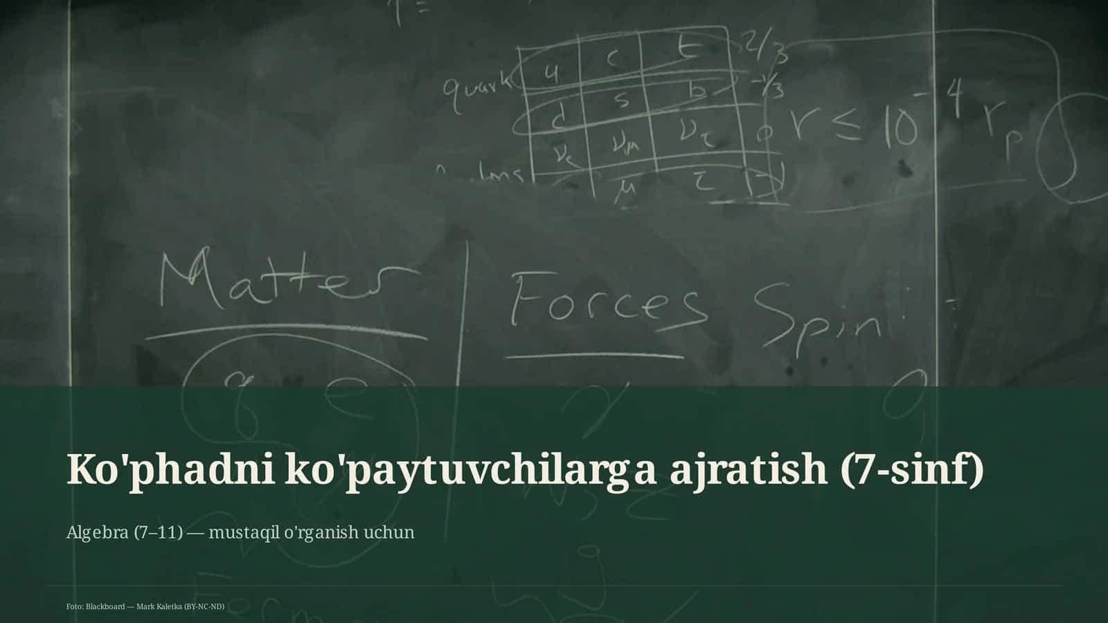 Ko'phadni ko'paytuvchilarga ajratish (7-sinf)
