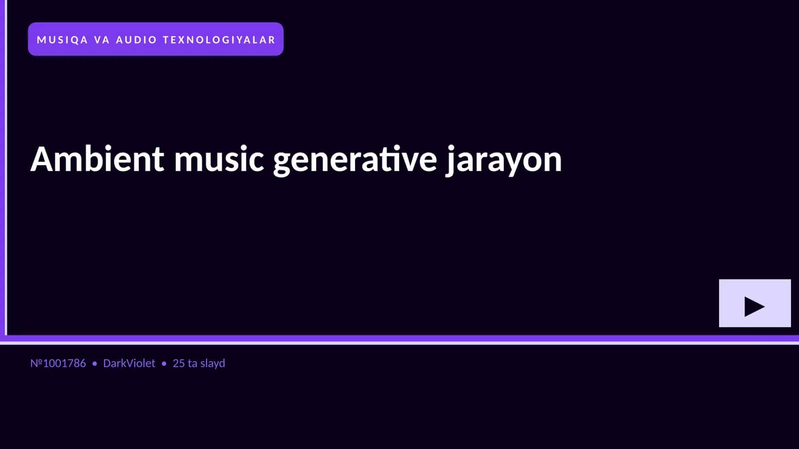 Ambient music generative jarayon