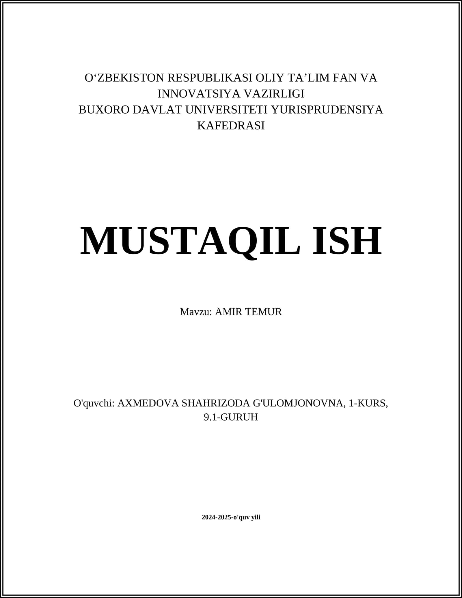 AMIR TEMUR