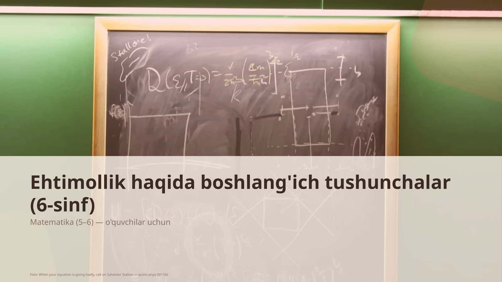 Ehtimollik haqida boshlang'ich tushunchalar (6-sinf)