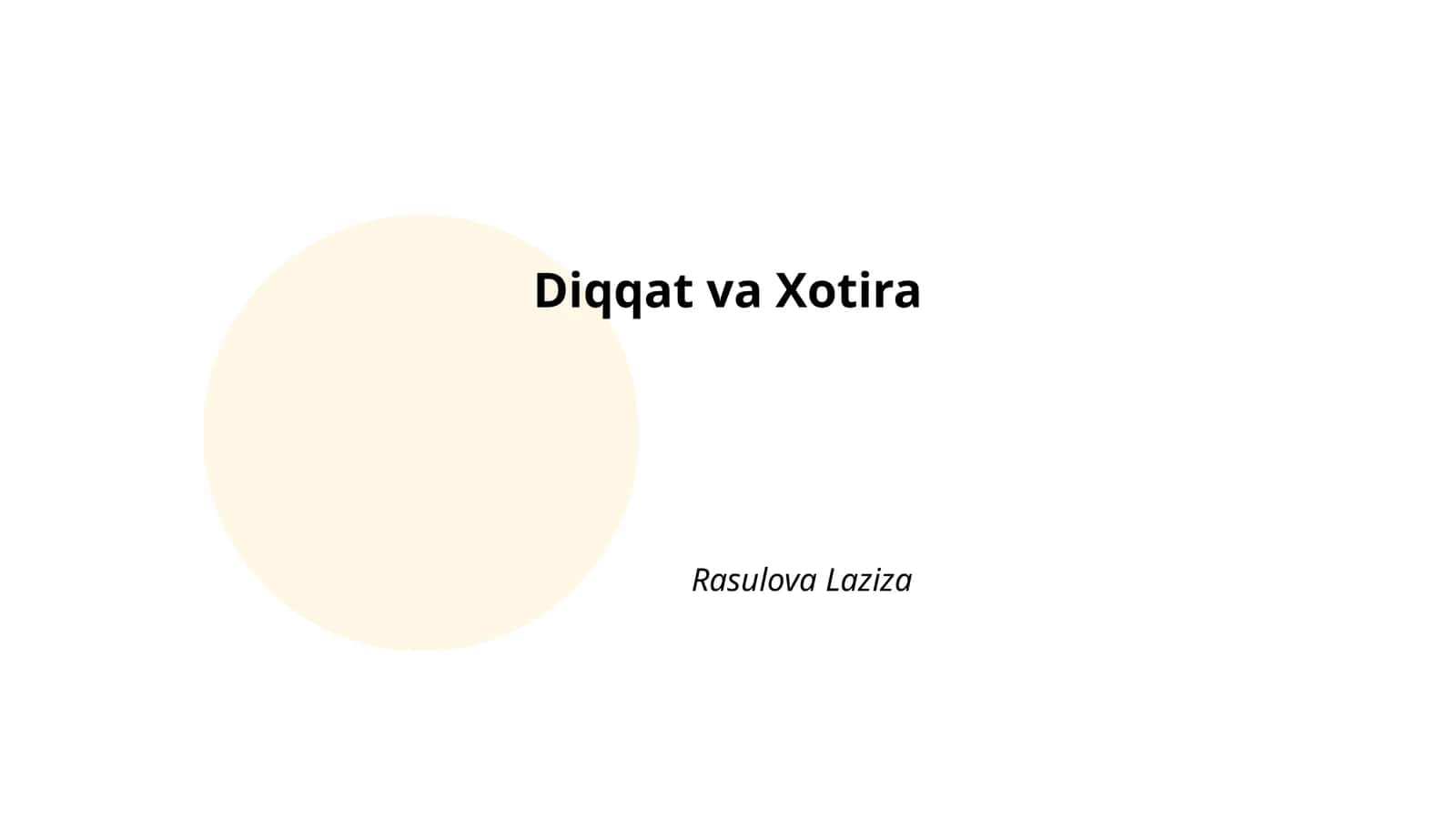 Diqqat va Xotira
