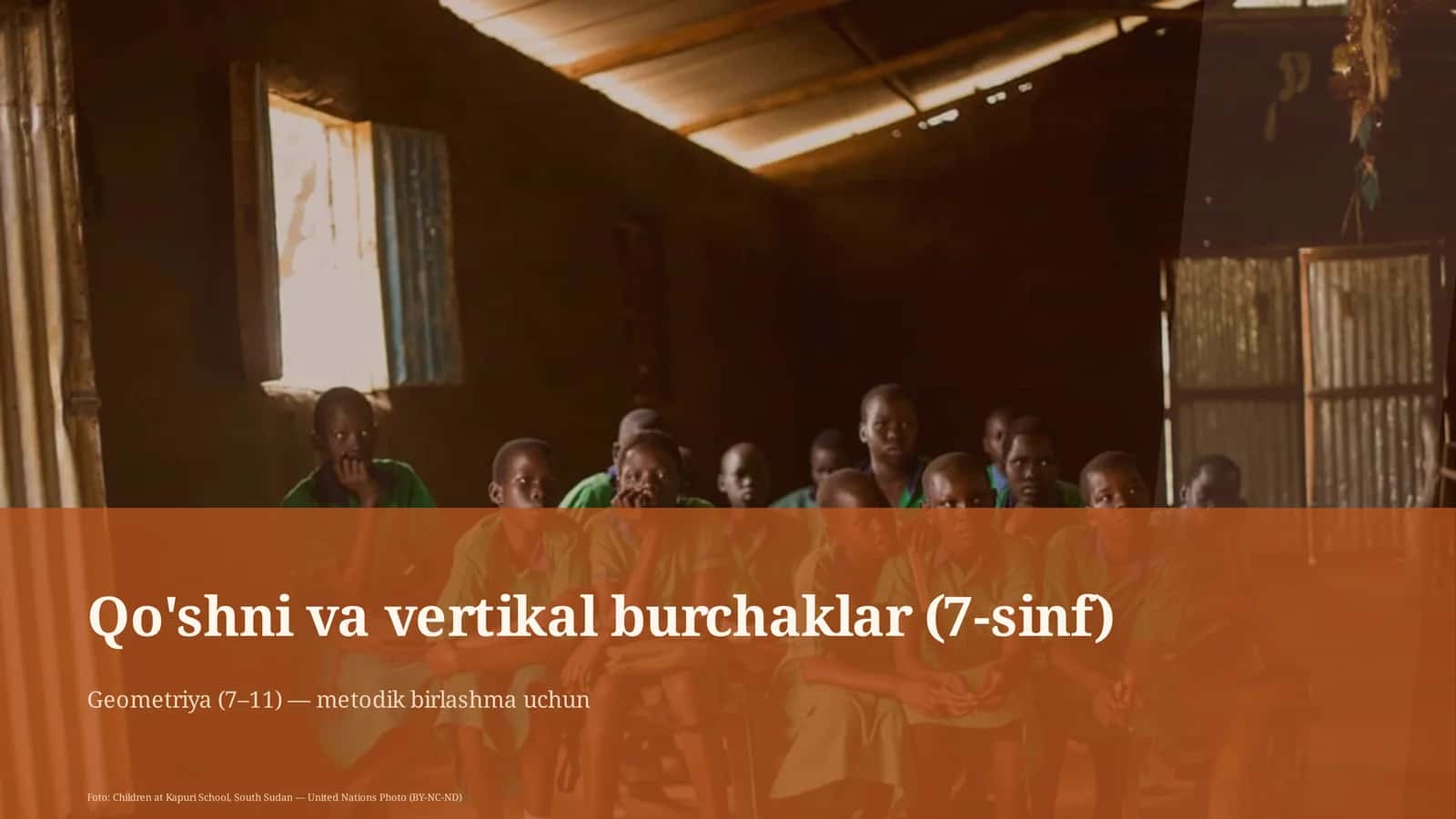 Qo'shni va vertikal burchaklar (7-sinf)