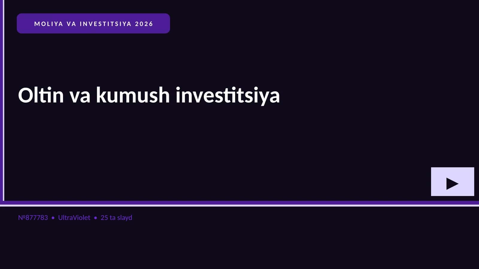 Oltin va kumush investitsiya