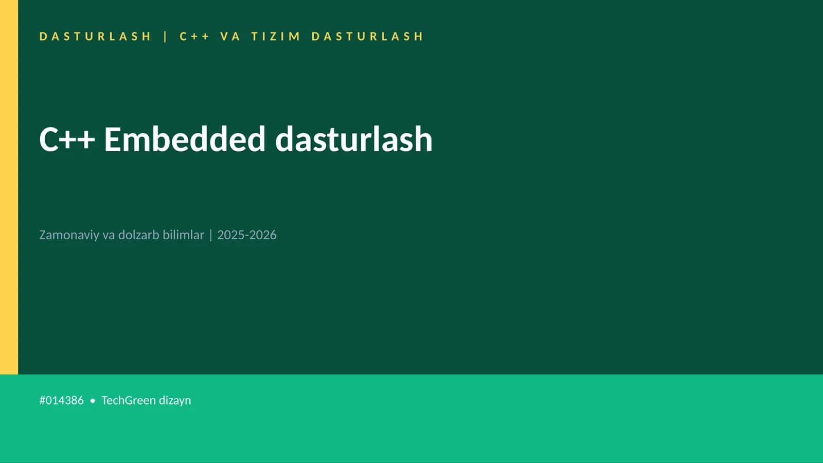 C++ VA TIZIM DASTURLASH