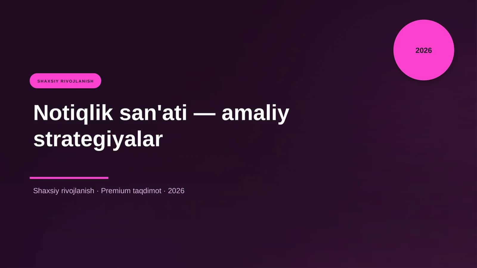 Notiqlik san'ati — amaliy strategiyalar