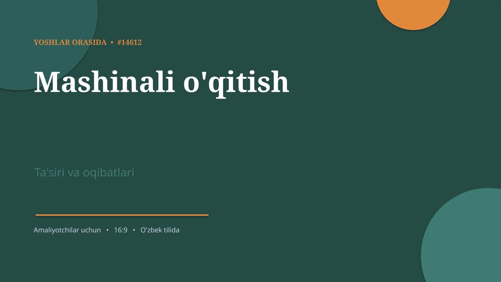 Mashinali o'qitish