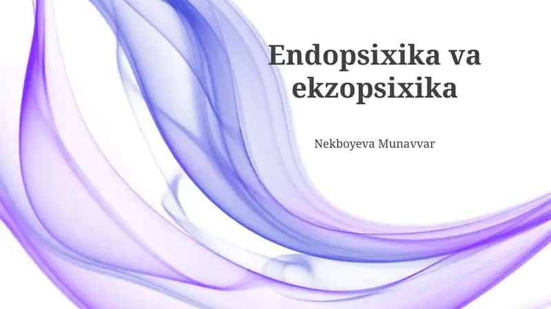 Endopsixika va ekzopsixika