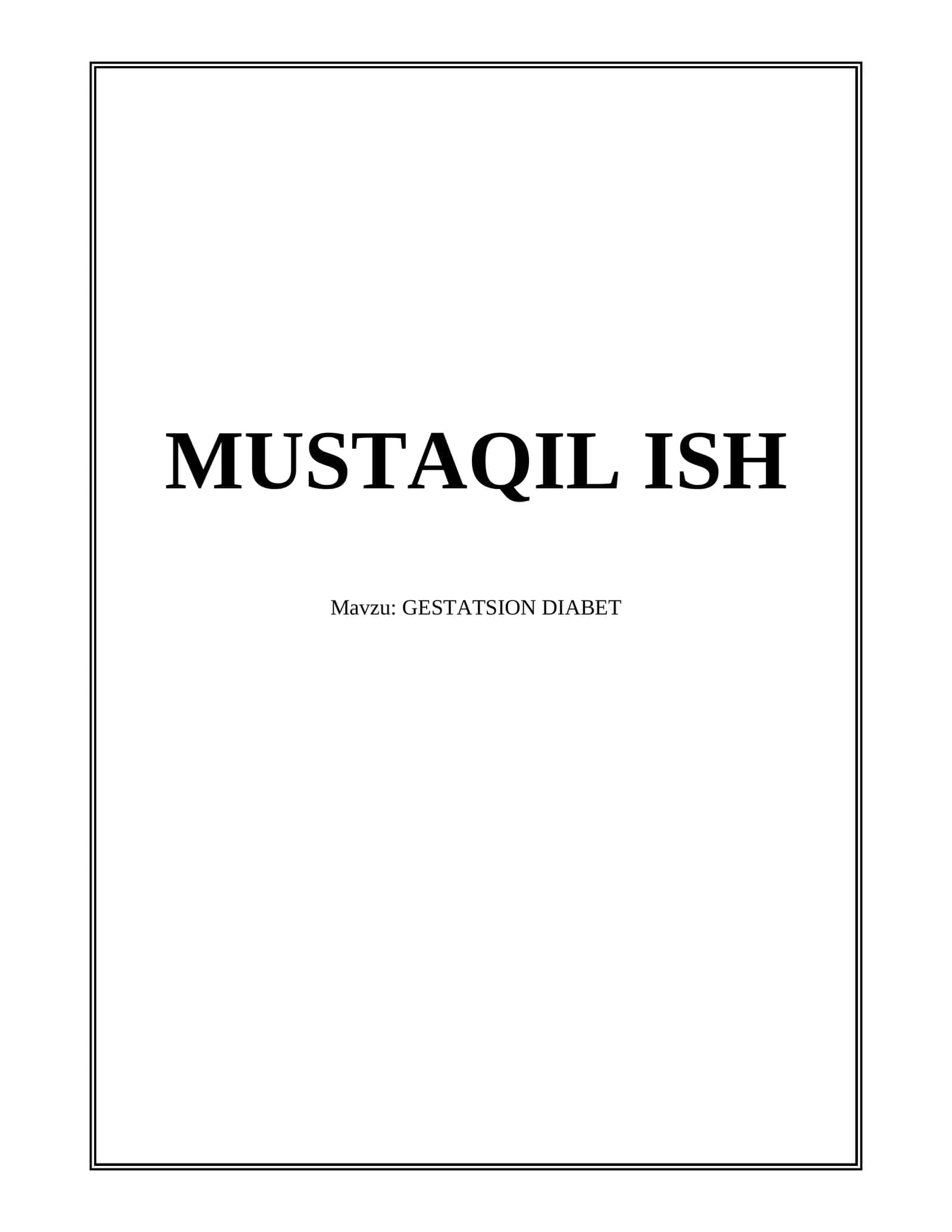GESTATSION DIABET