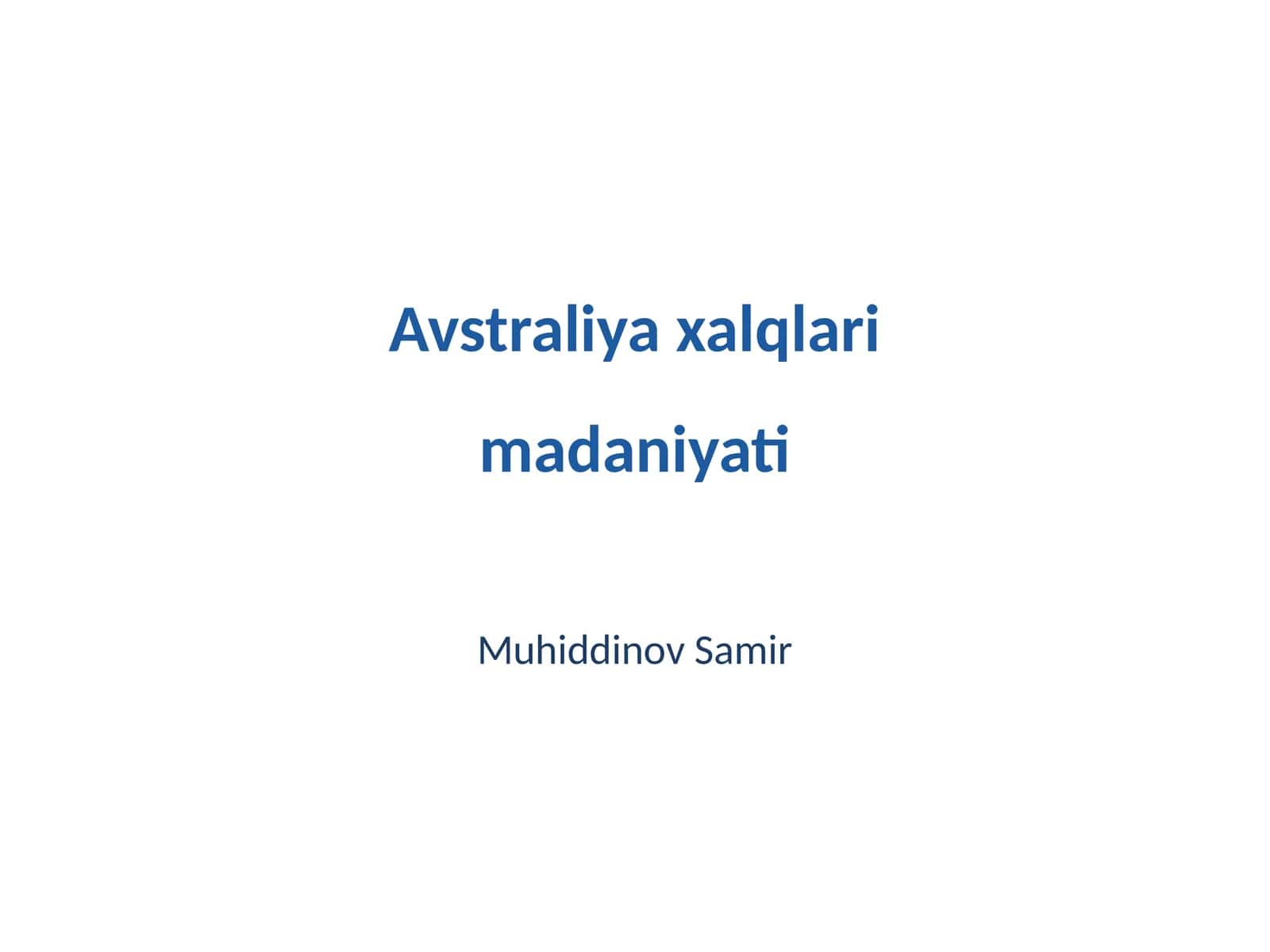 Avstraliya xalqlari madaniyati