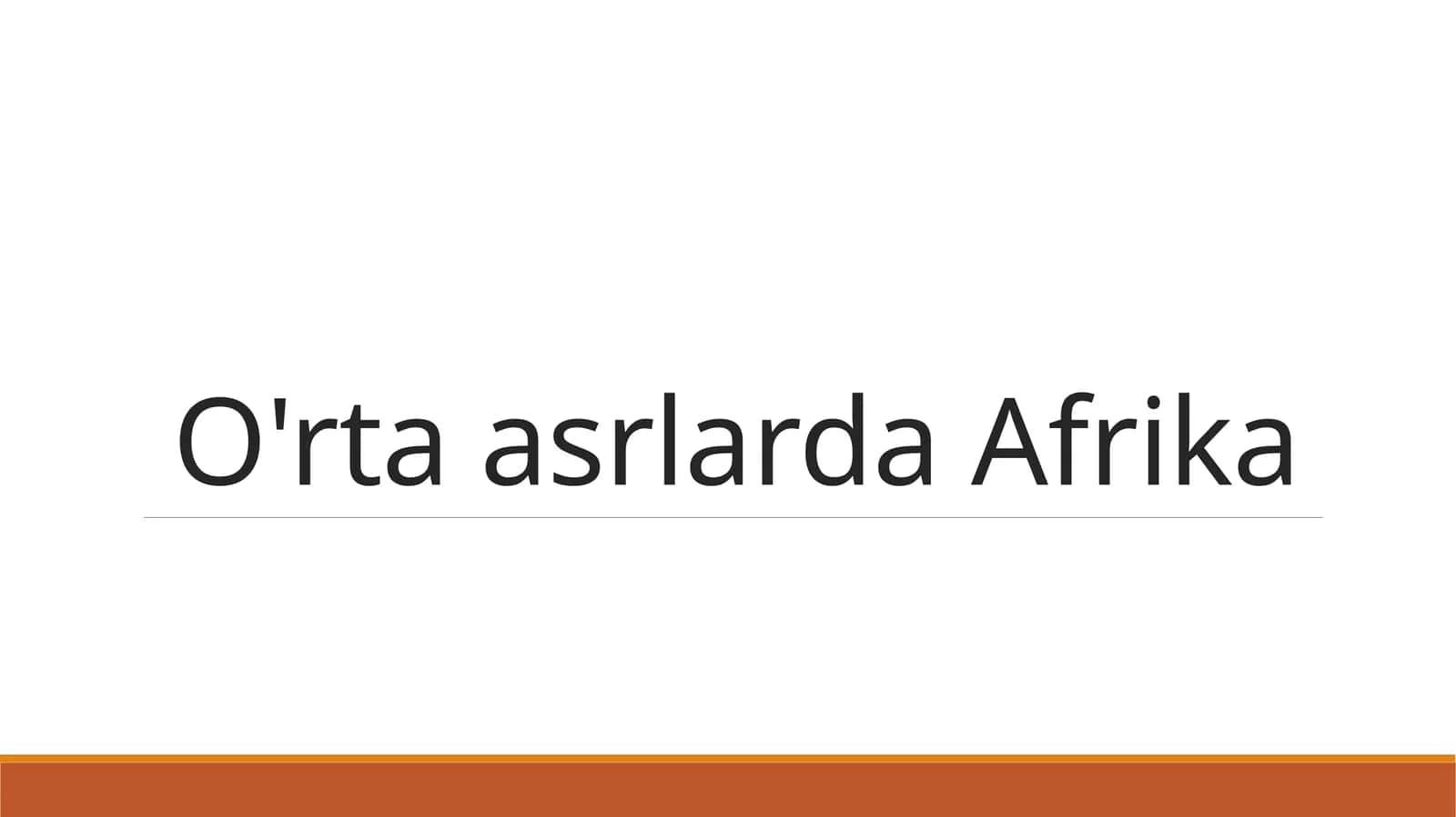 O'rta asrlarda Afrika