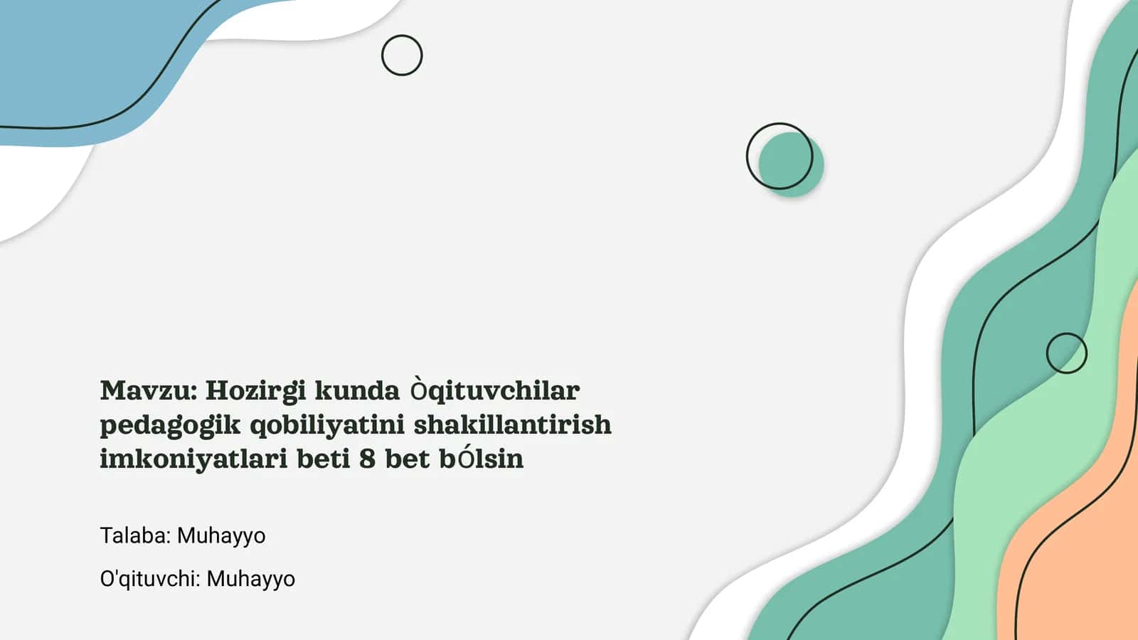 Hozirgi kunda òqituvchilar pedagogik qobiliyatini shakillantirish imkoniyatlari