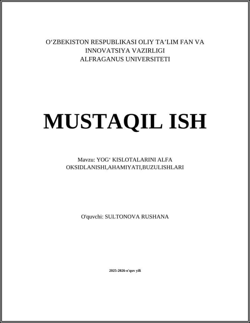 Yogʻ kislotalarini alfa oksidlanishi