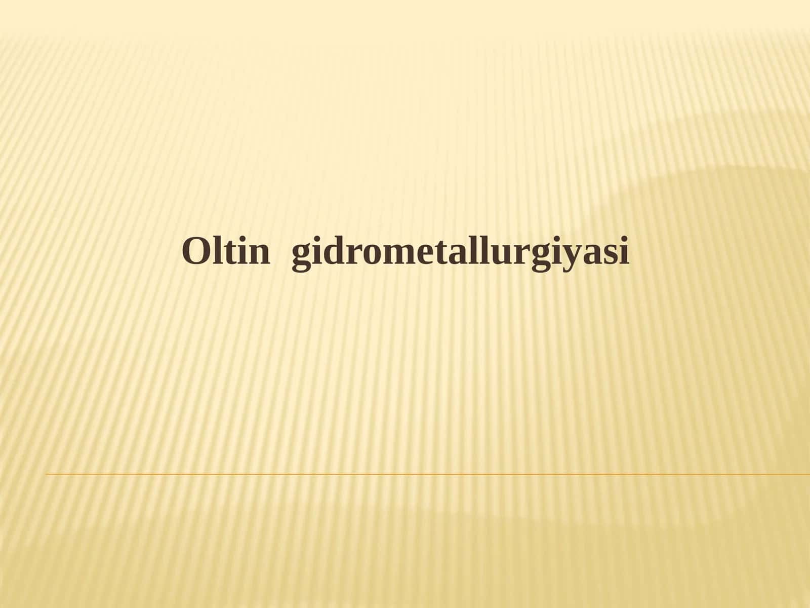 Oltingidrometallurgiyasi