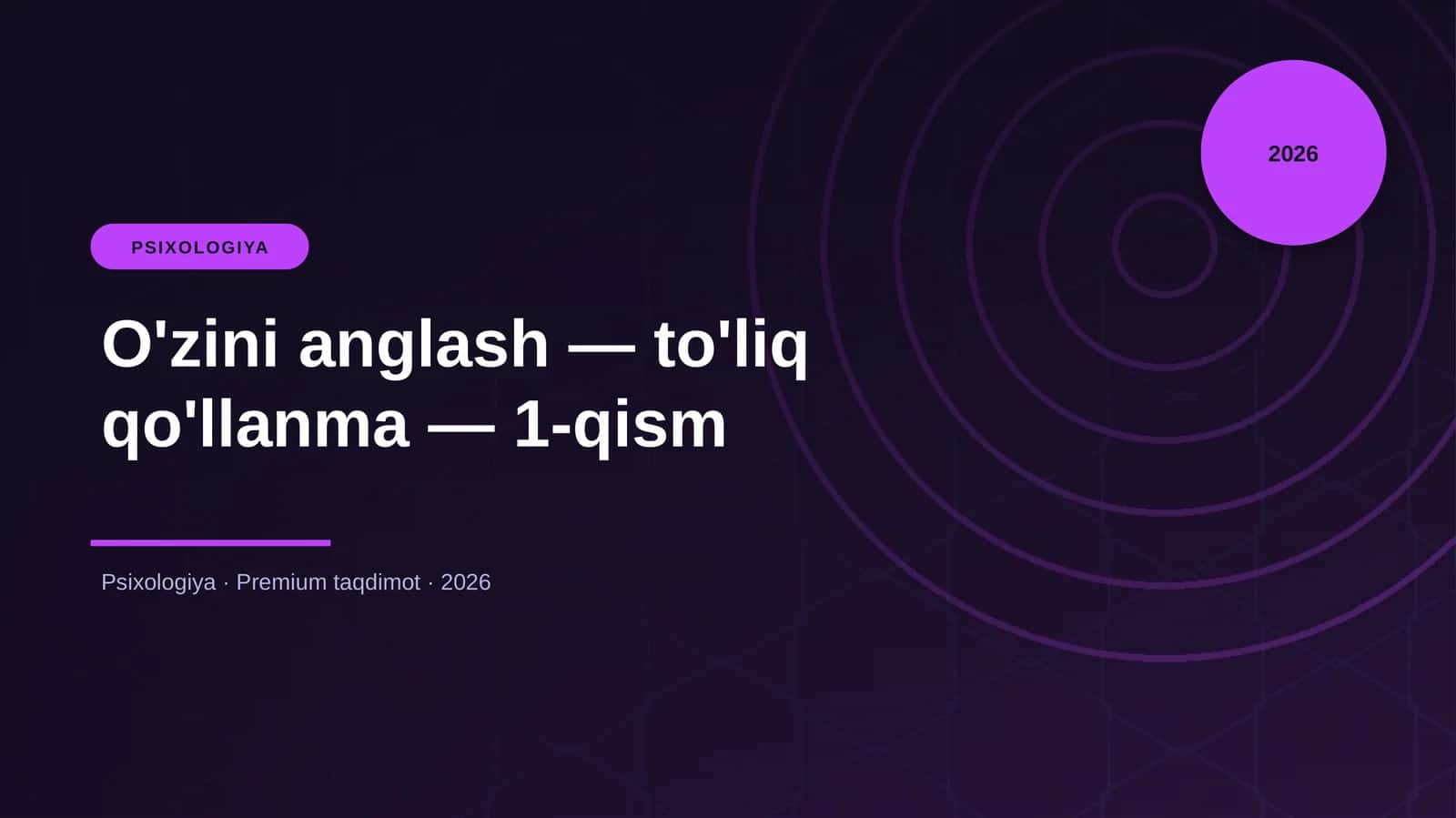 O'zini anglash — to'liq qo'llanma — 1-qism