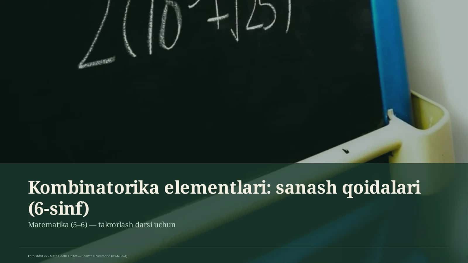 Kombinatorika elementlari: sanash qoidalari (6-sinf)