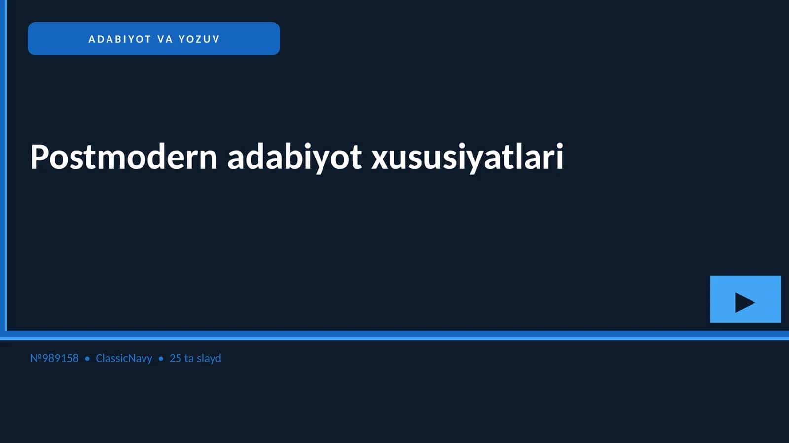Postmodern adabiyot xususiyatlari