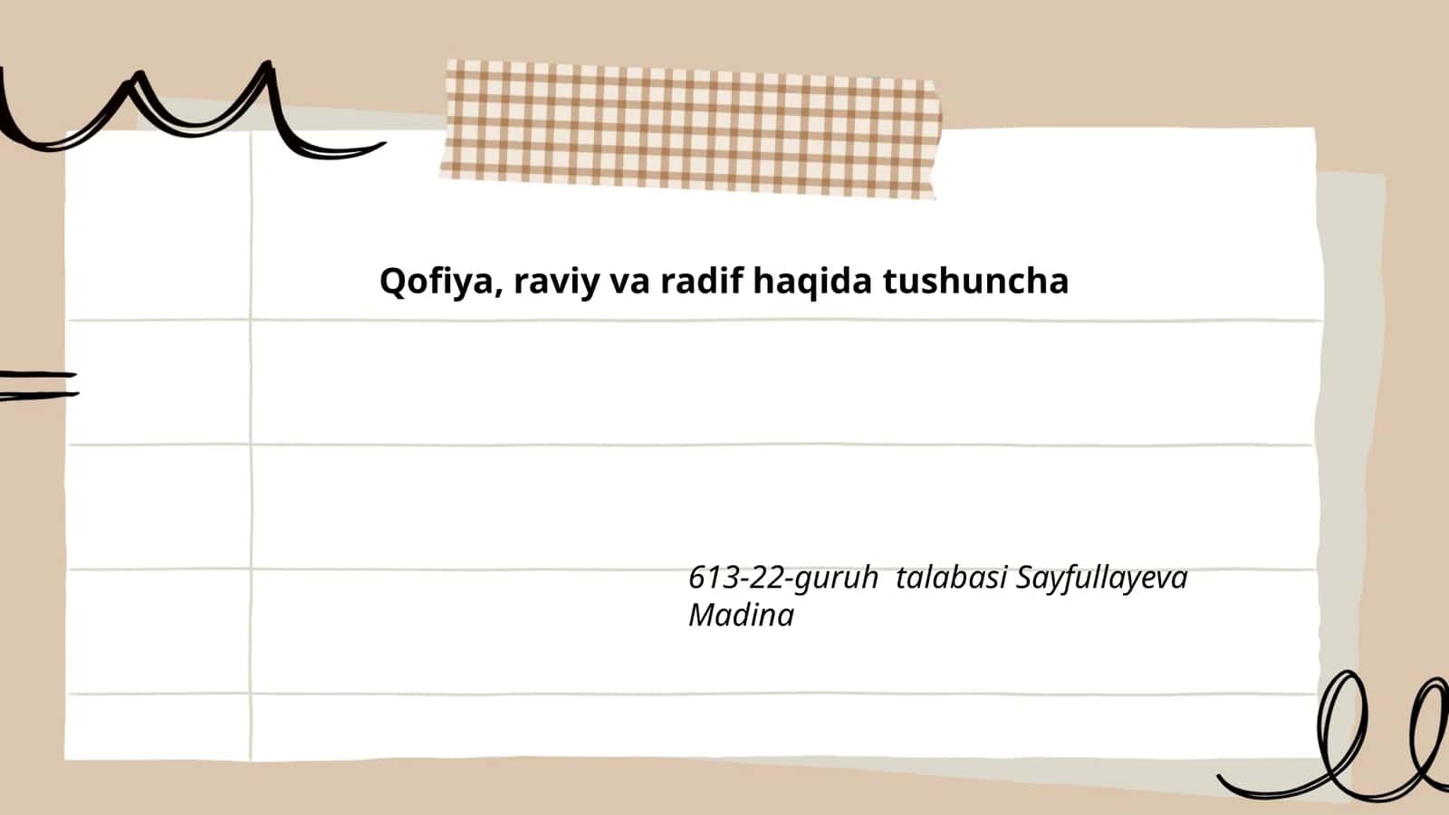 Qofiya, raviy va radif haqida tushuncha