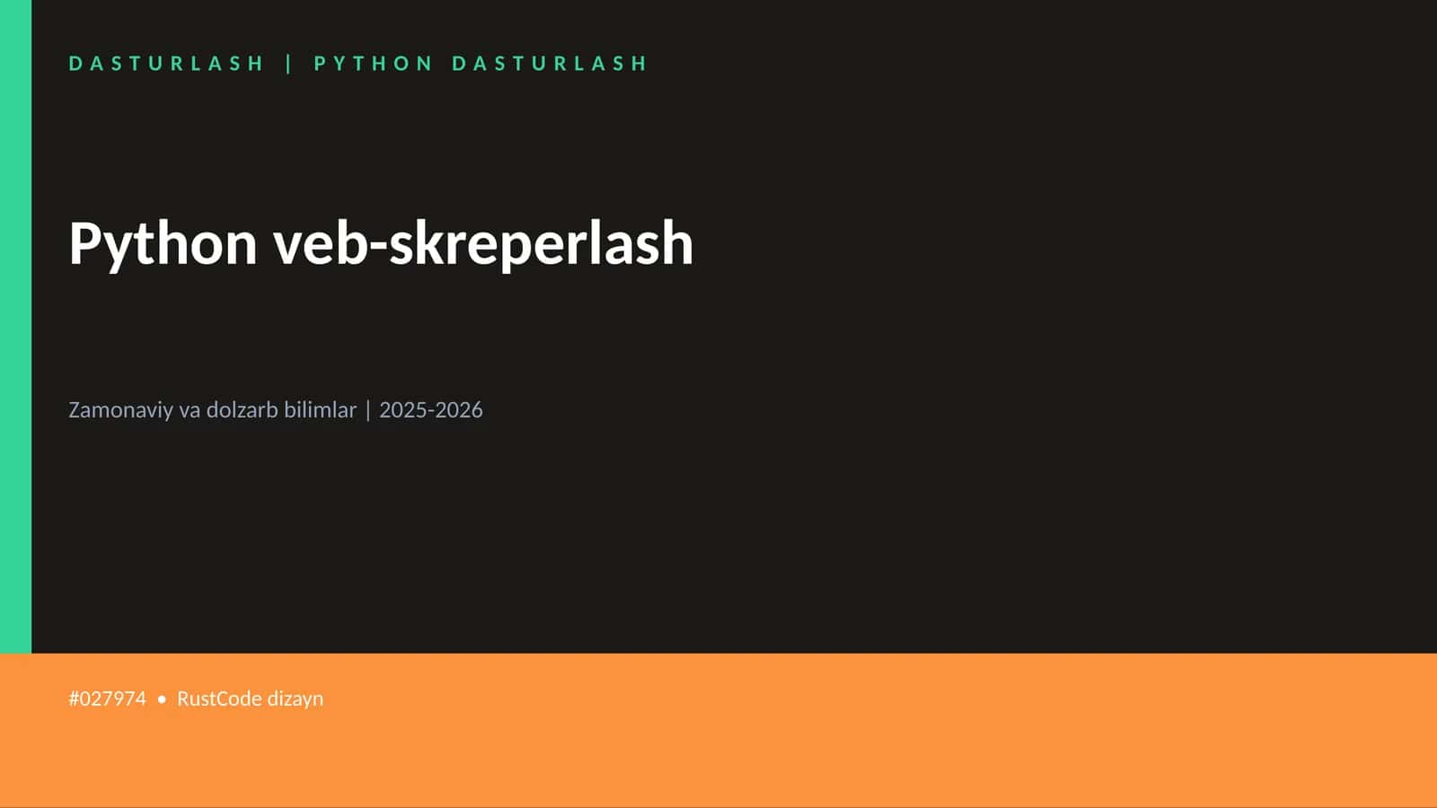 DASTURLASH | PYTHON DASTURLASH