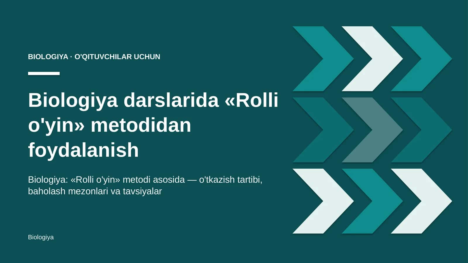 biologiya darslarida rolli o'yin metodidan foydalanish 3923