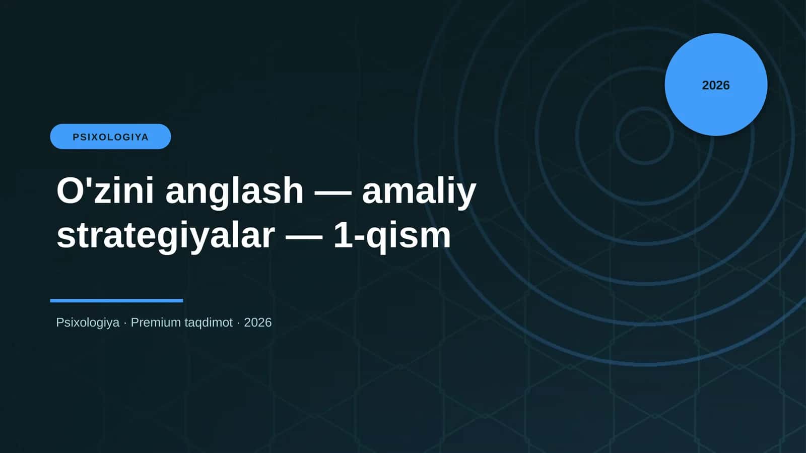 O'zini anglash — amaliy strategiyalar — 1-qism