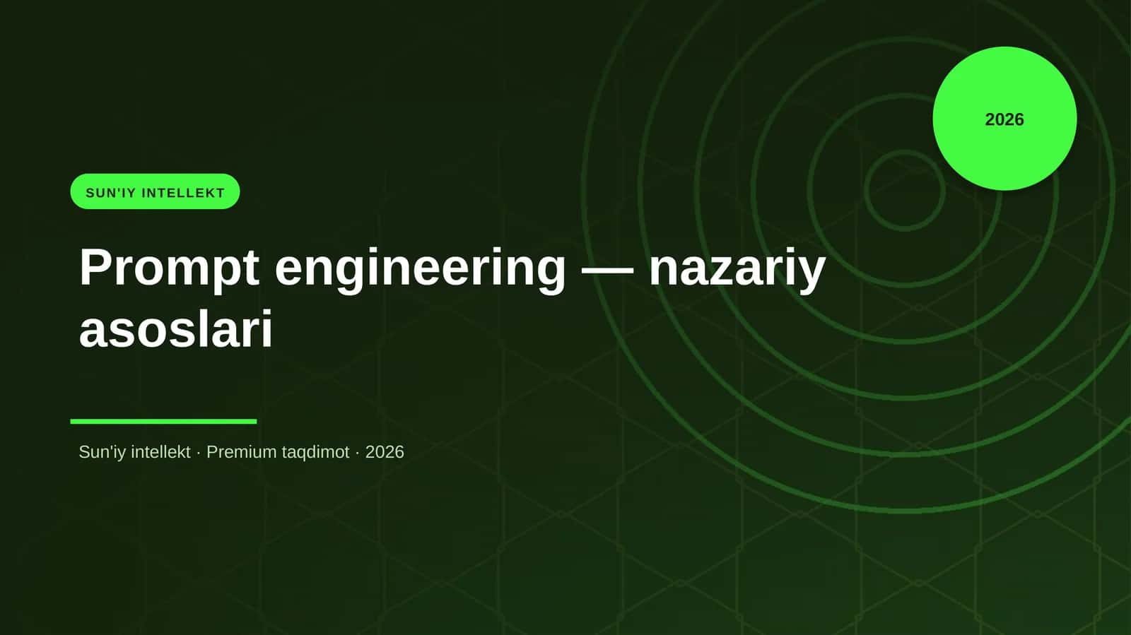 Prompt engineering — nazariy asoslari
