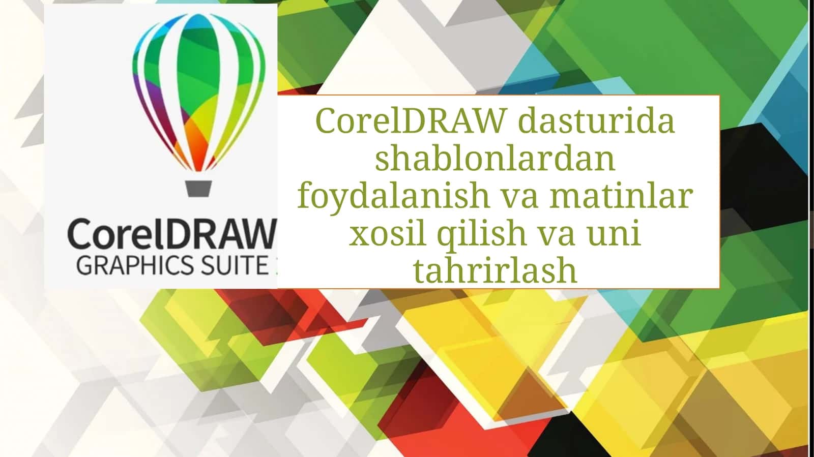 CorelDRAW dasturida matnlar bilan ishlash