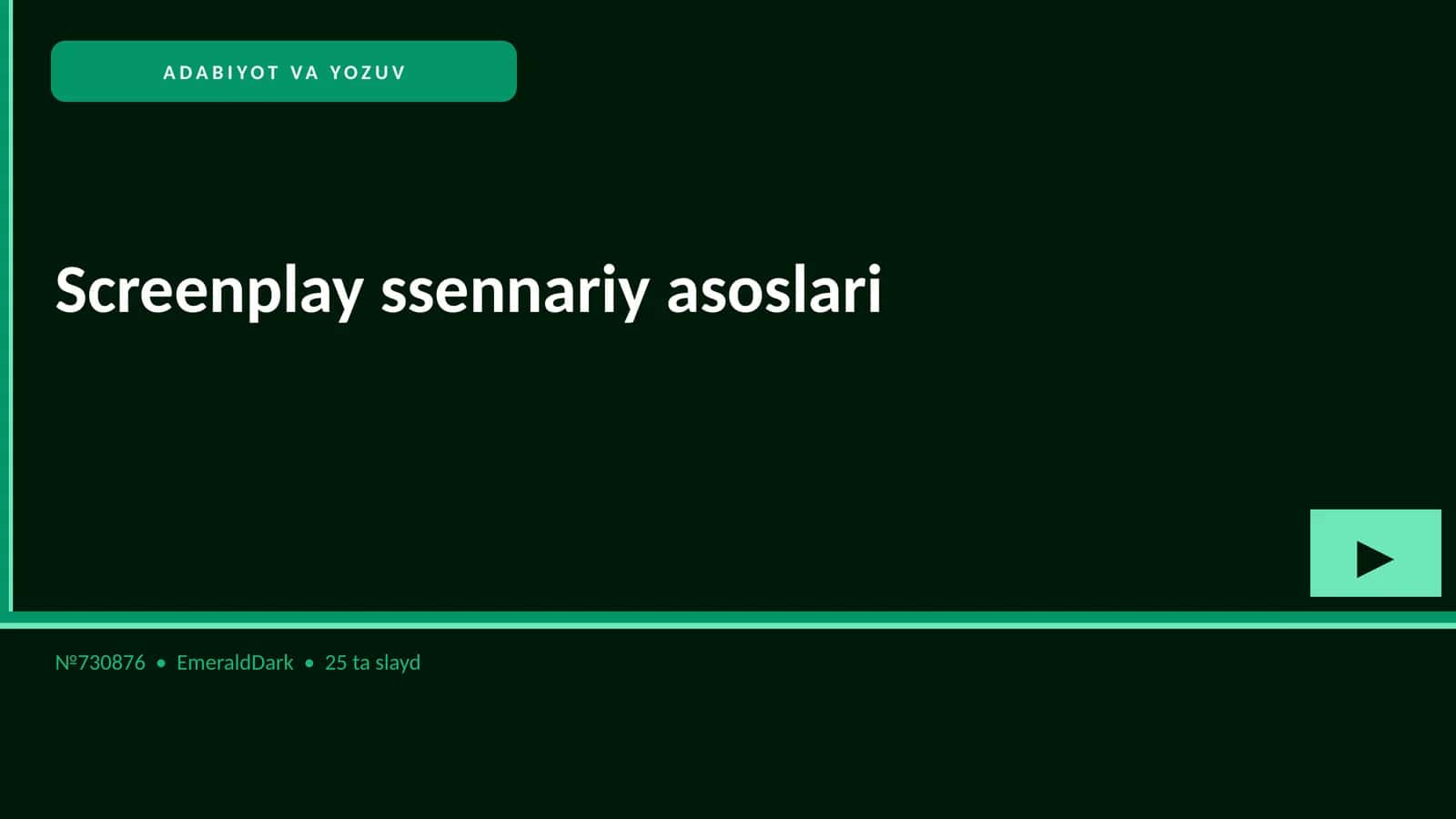 Screenplay ssennariy asoslari