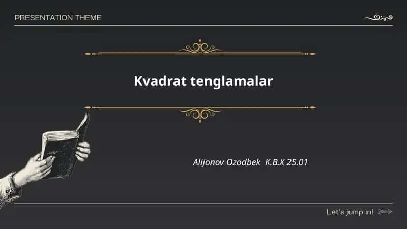 Kvadrat tenglamalar