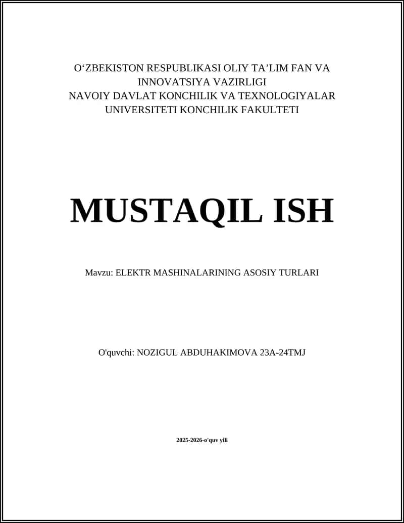Doimiy tok (DC) mashinalari