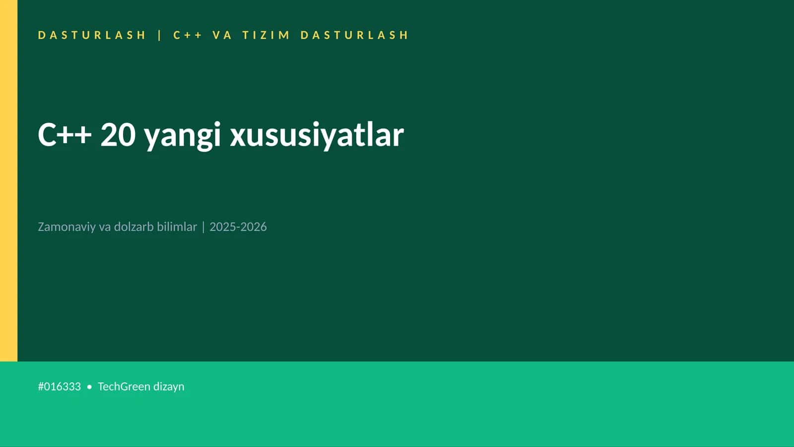 C++ VA TIZIM DASTURLASH