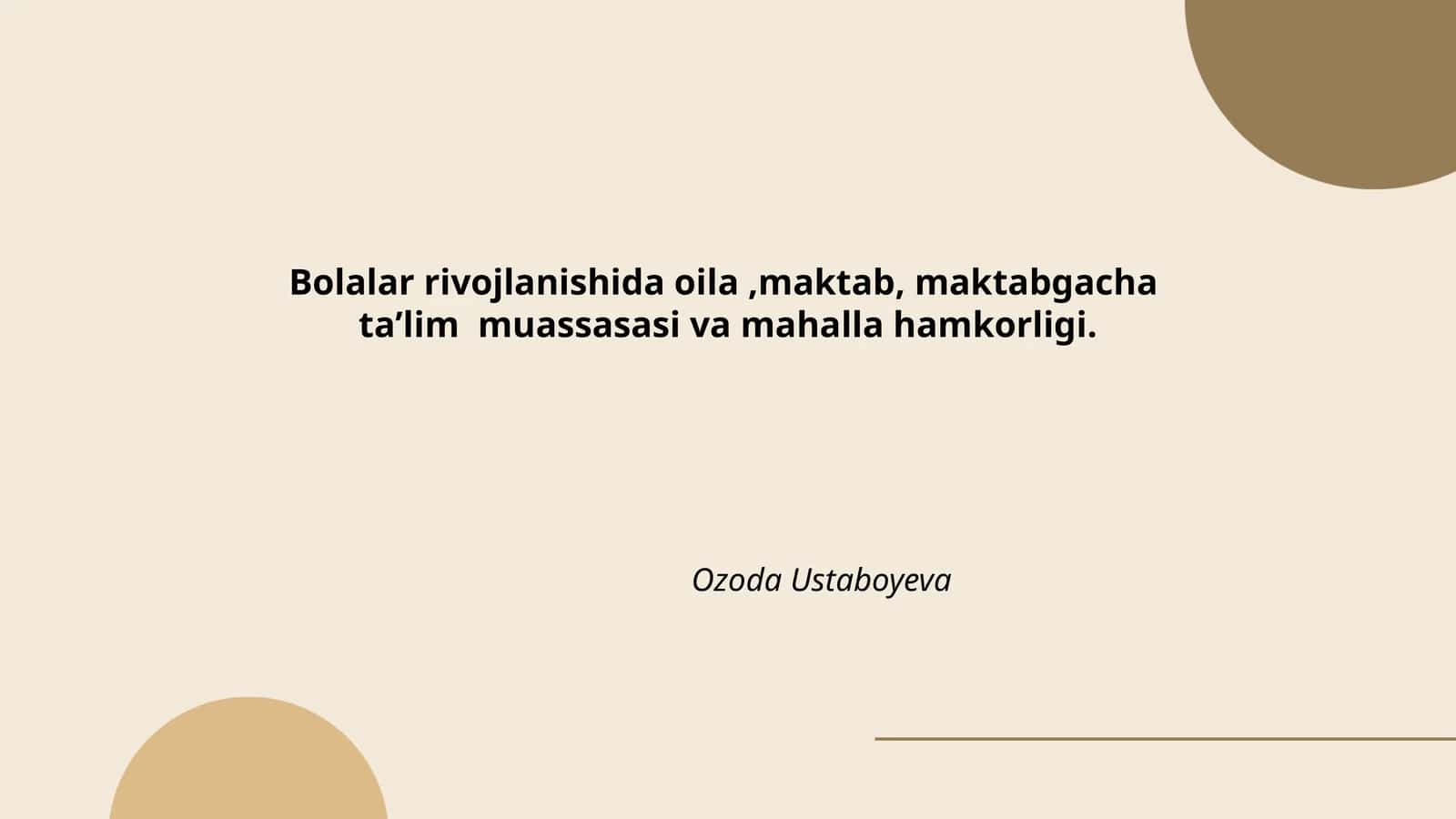 Oila va maktabgacha ta'lim muassasalari hamkorligi
