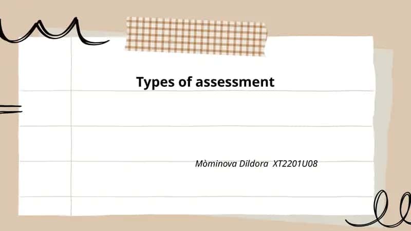 Types of assessment