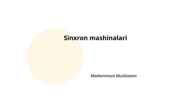 Sinxron mashinalari
