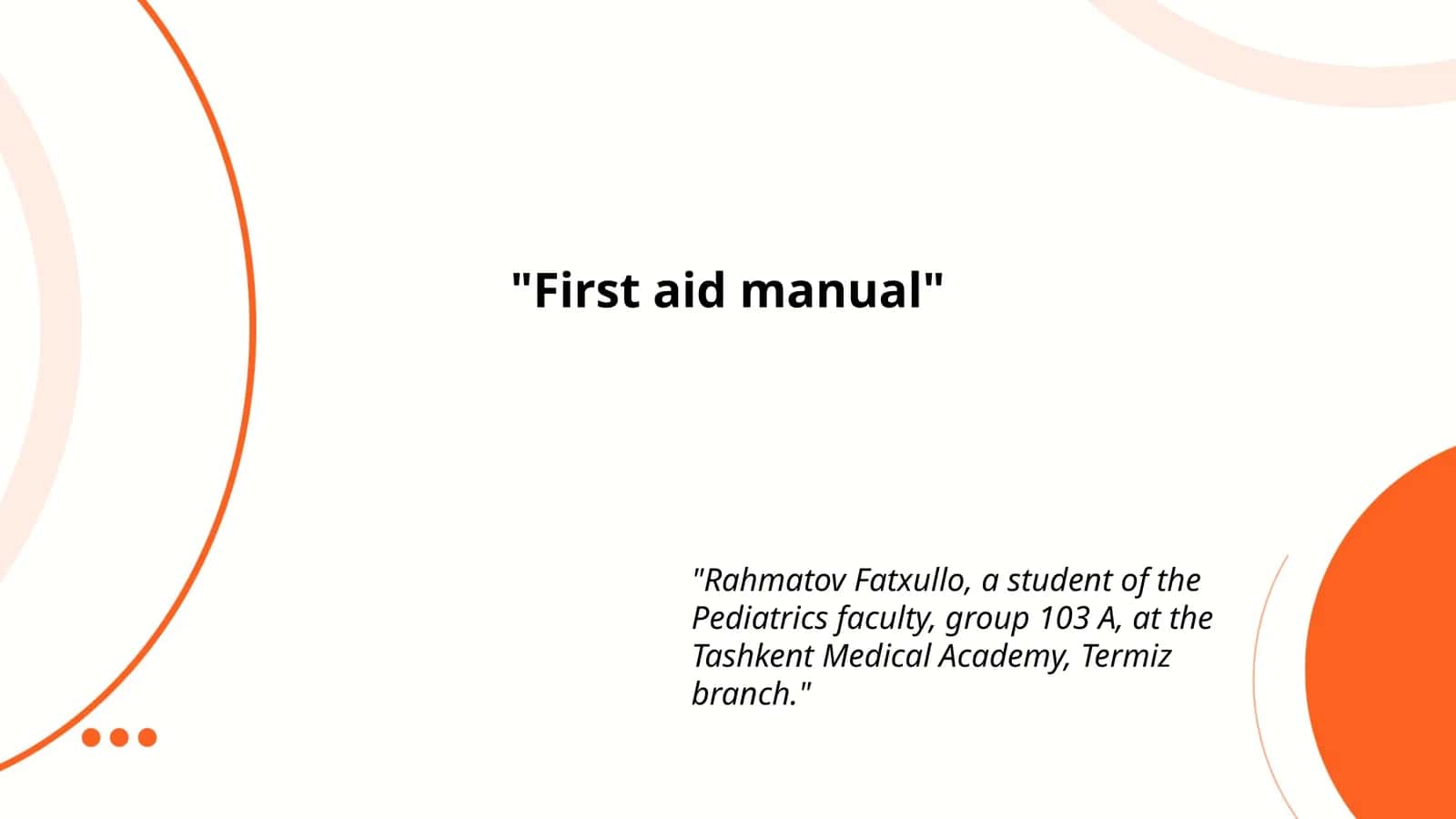 First aid manual