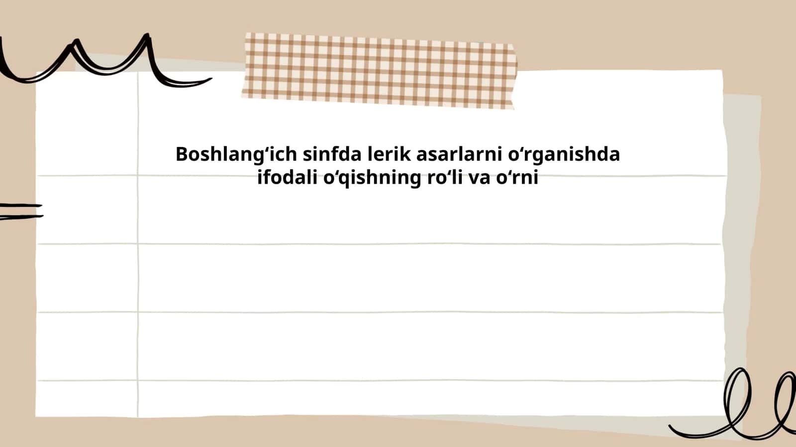 Boshlang‘ich sinfda lerik asarlarni o‘rganishda ifodali o‘qishning ro‘li va o‘rni