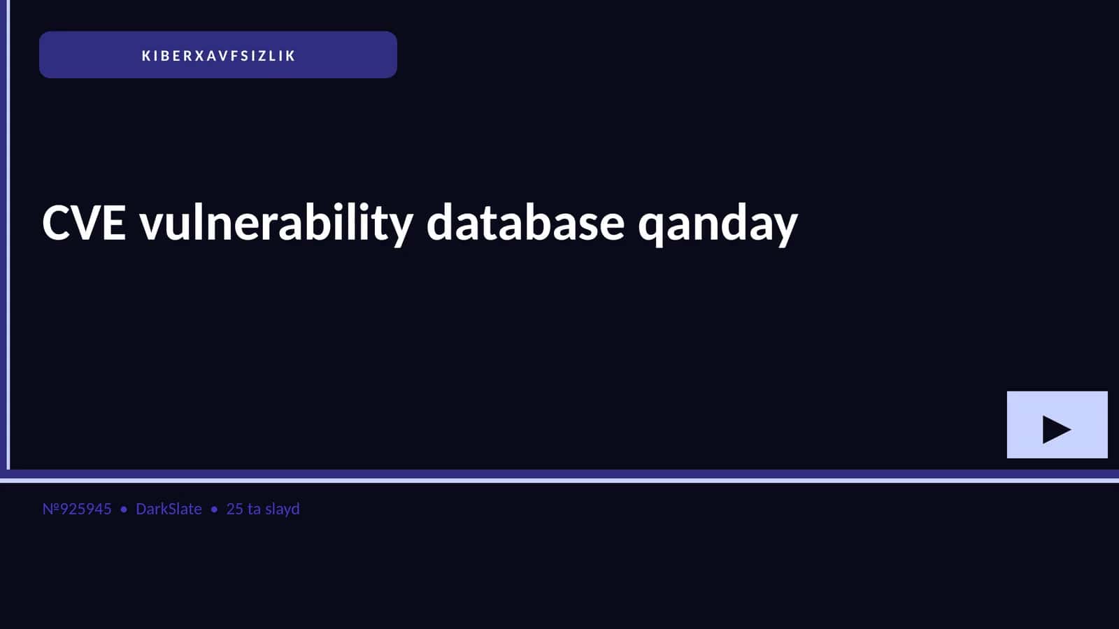 CVE yaxlitlar bazasi qanday