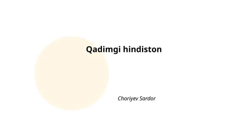Sindhu vodiysi madaniyati (Harappa va Mohenjodaro)