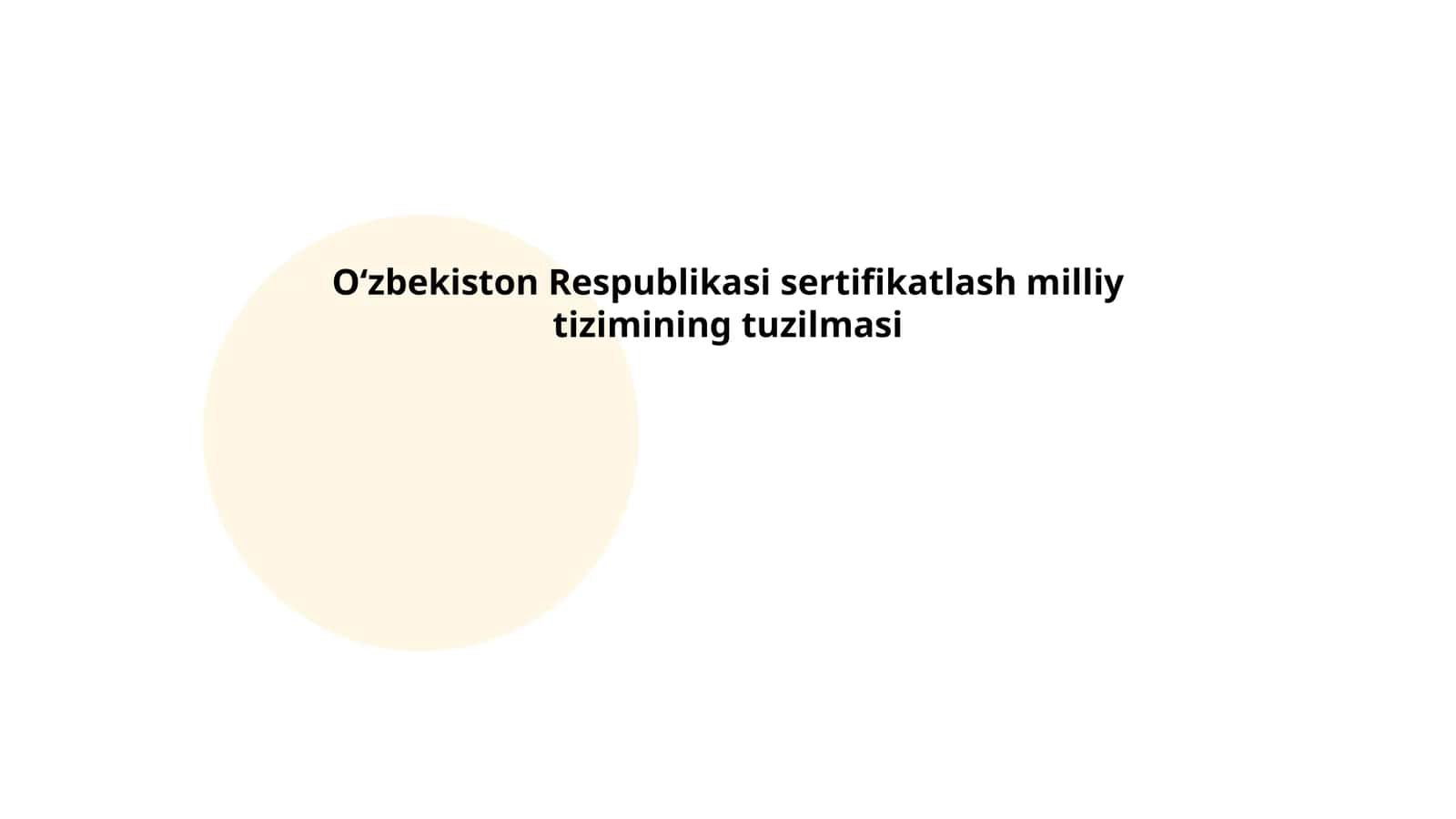 Oʻzbekiston Respublikasi sertifikatlash milliy tizimining tuzilmasi