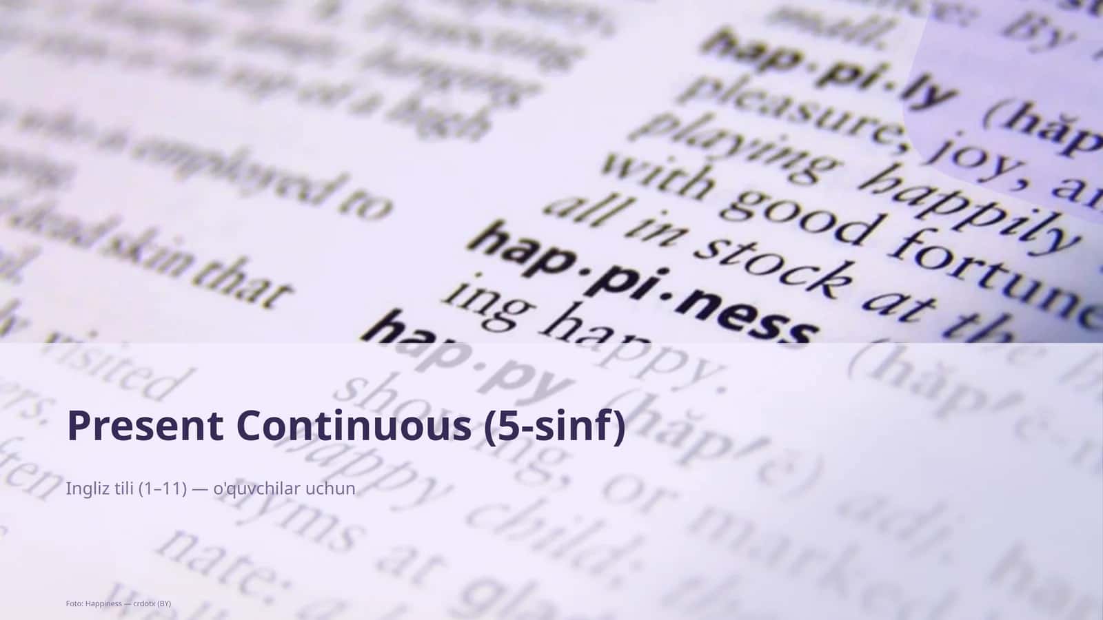 Present Continuous (5-sinf)