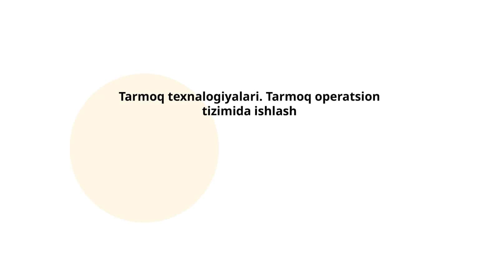 Tarmoq operatsion tizimlari