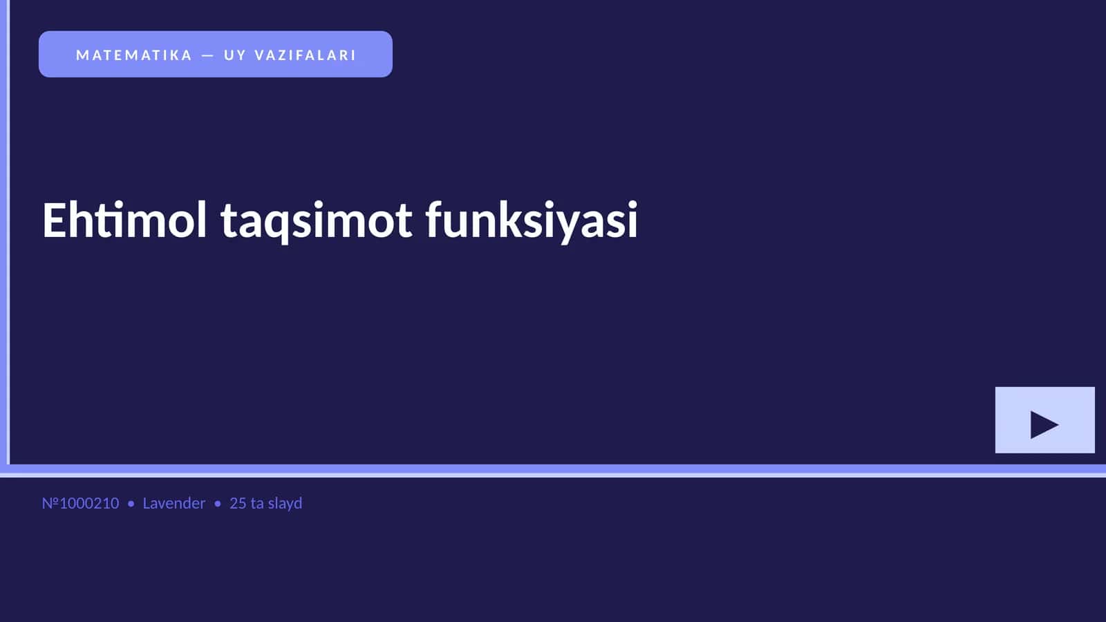 Ehtimol taqsimot funksiyasi