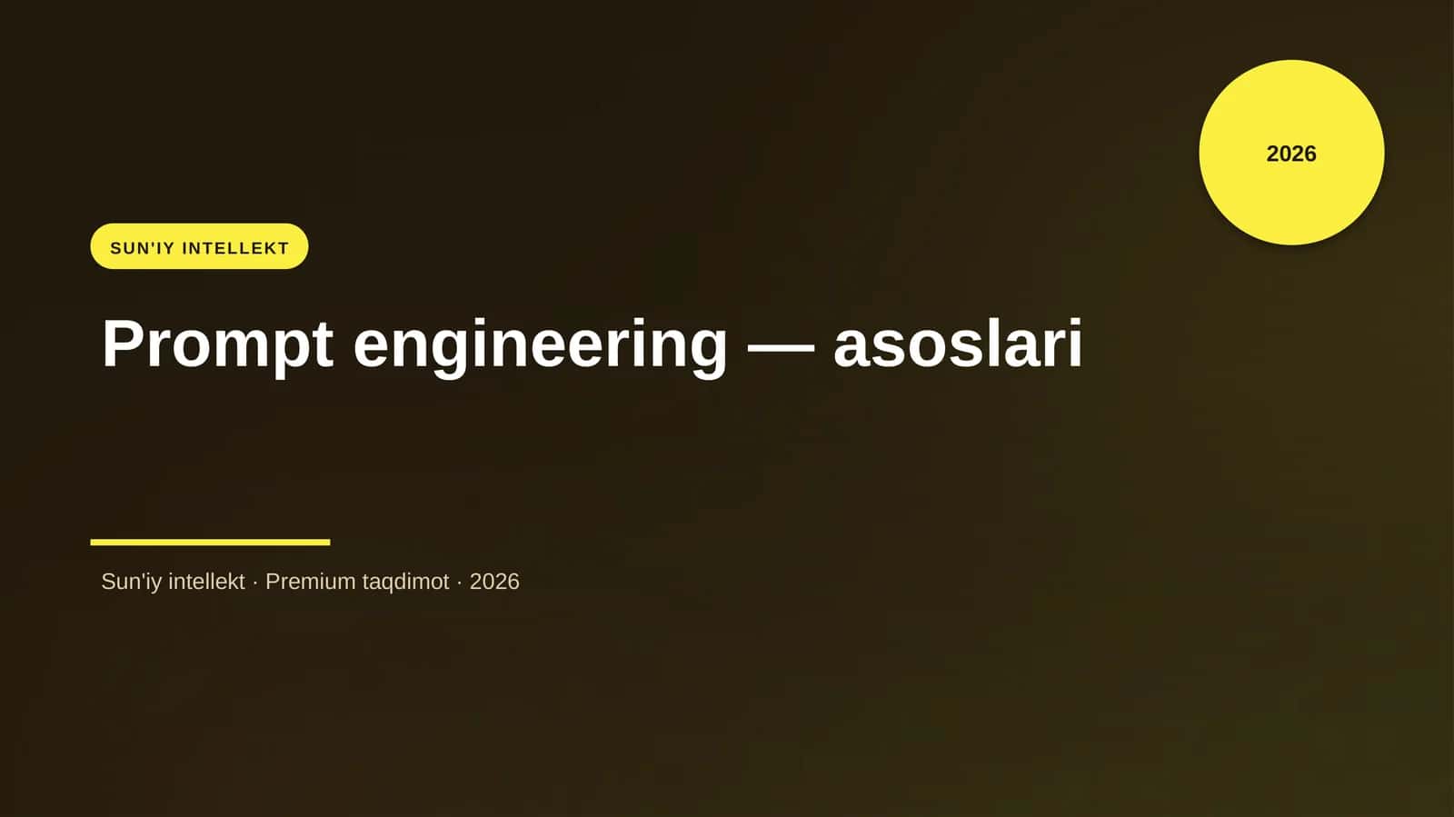 Prompt engineering — asoslari