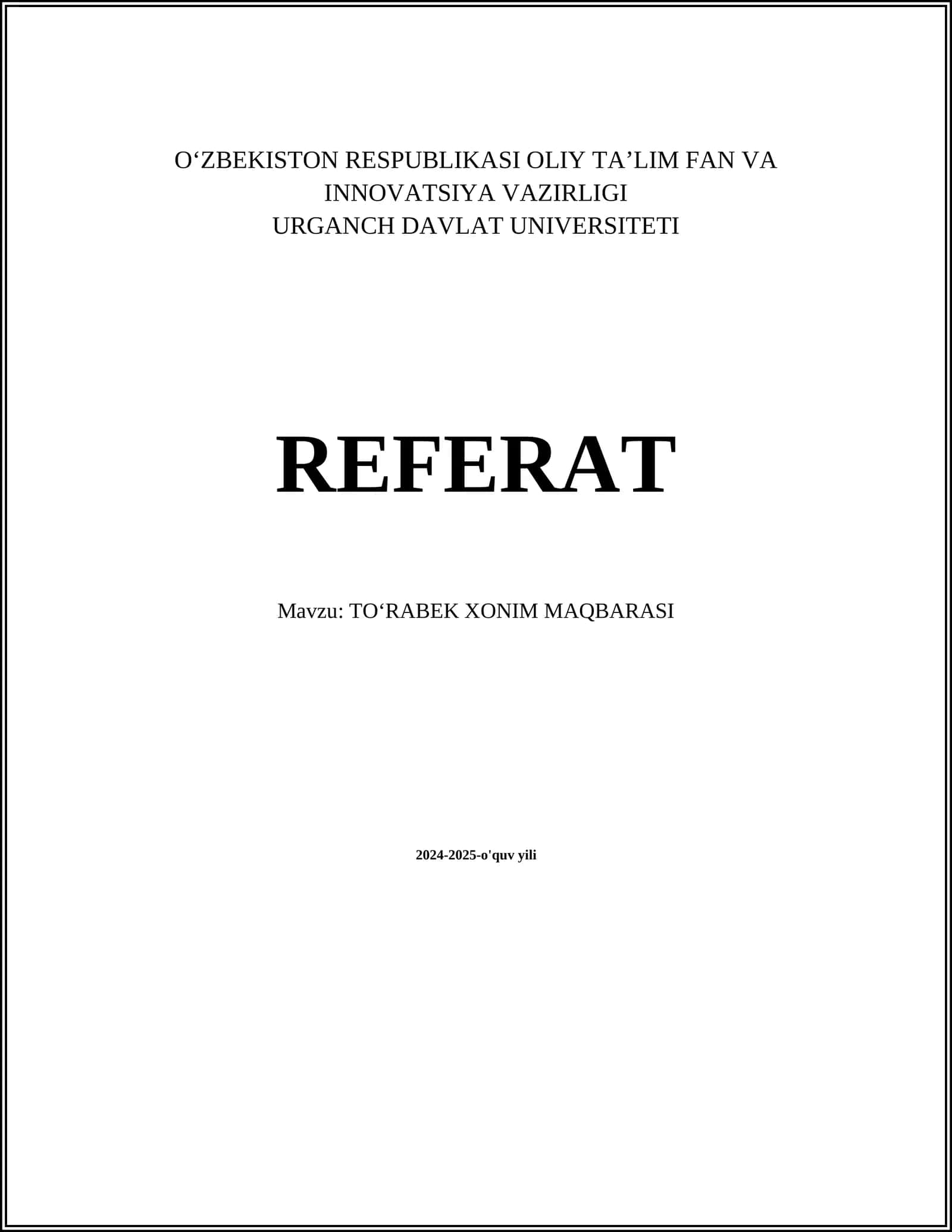 TOʻRABEK XONIM MAQBARASI