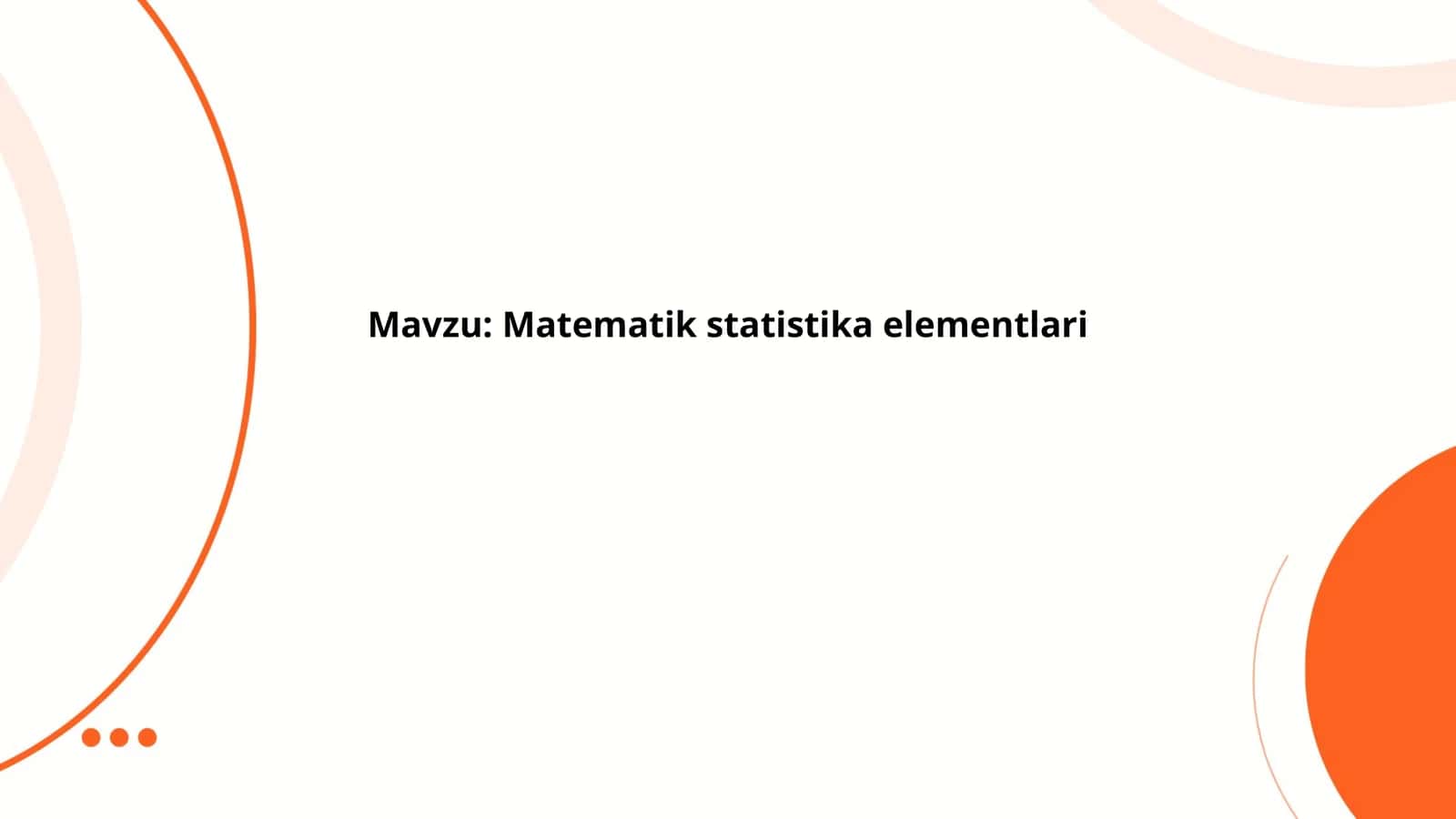 Matematik statistika elementlari