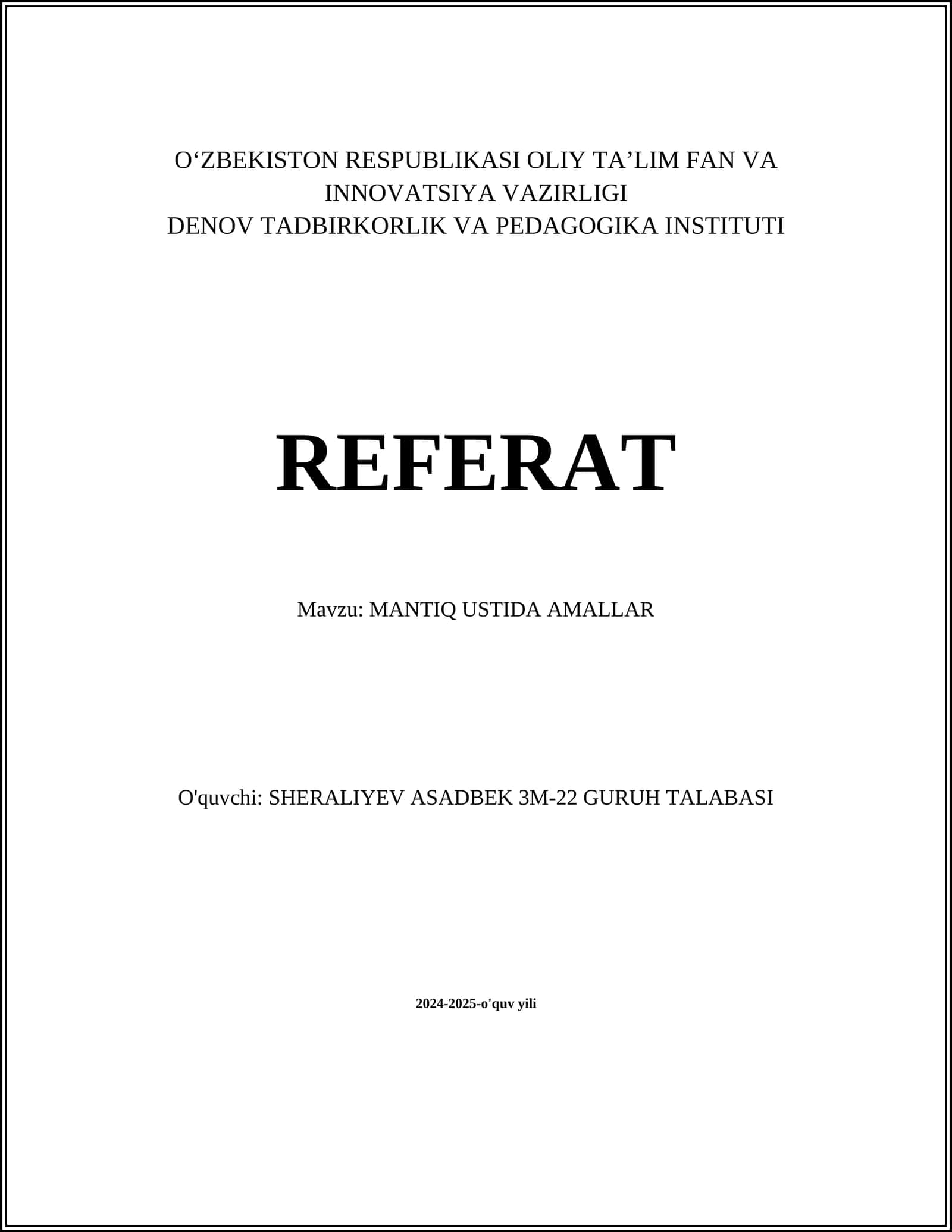 MANTIQ USTIDA AMALLAR